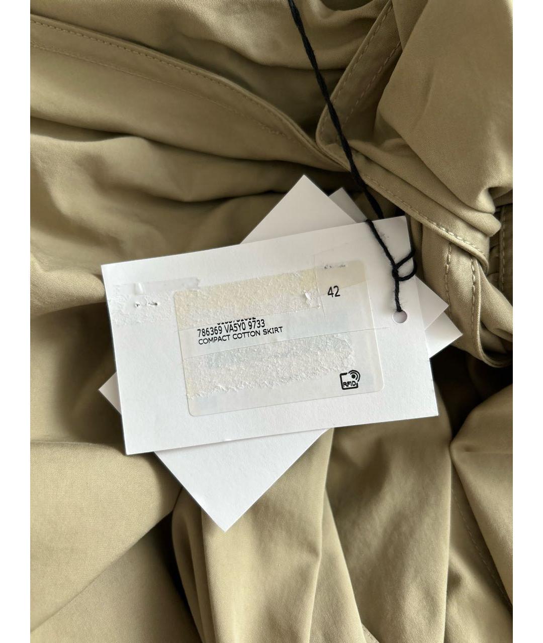 BOTTEGA VENETA Бежевая хлопковая юбка миди, фото 7