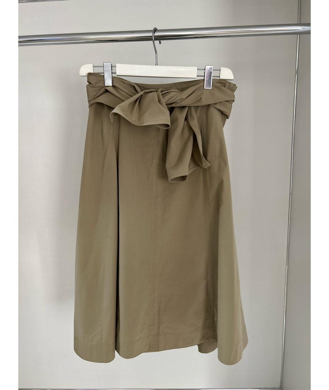 BOTTEGA VENETA Бежевая хлопковая юбка миди, фото 6