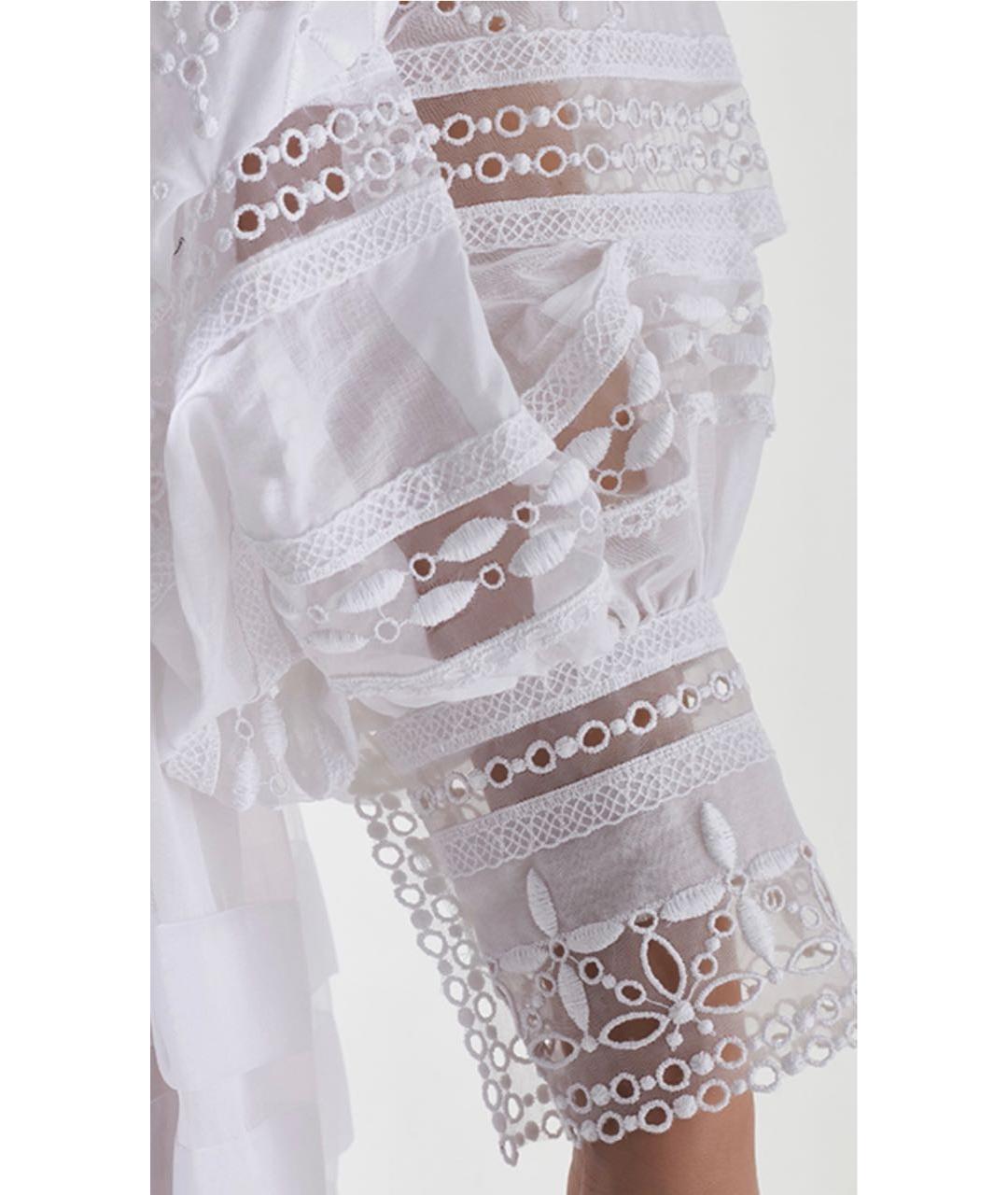 ERMANNO SCERVINO Белое хлопко-эластановое вечернее платье, фото 4