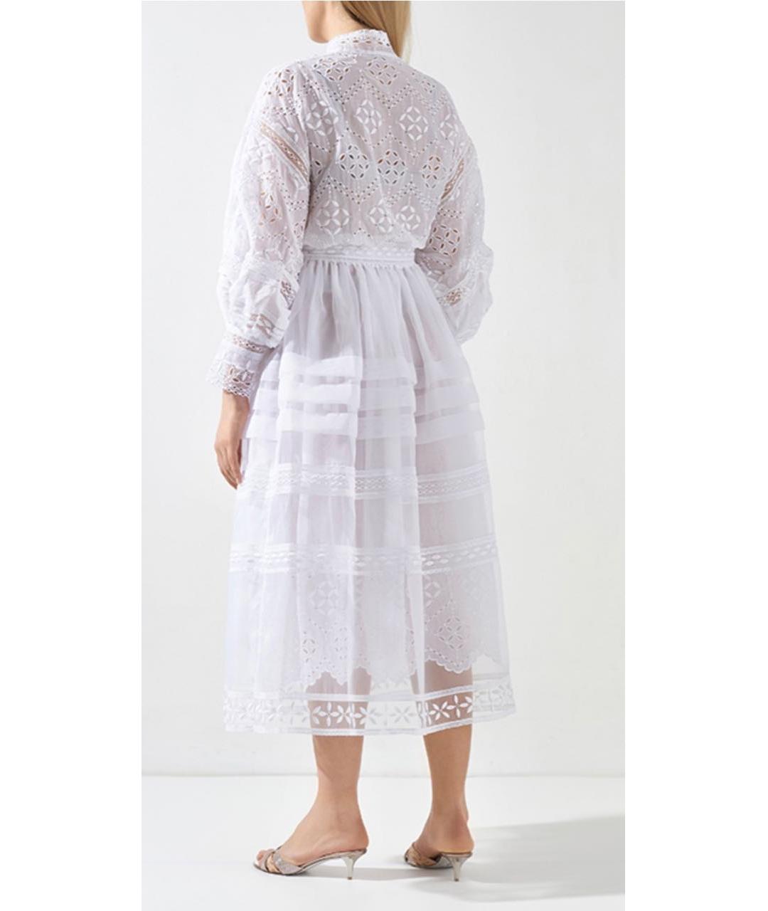 ERMANNO SCERVINO Белое хлопко-эластановое вечернее платье, фото 3