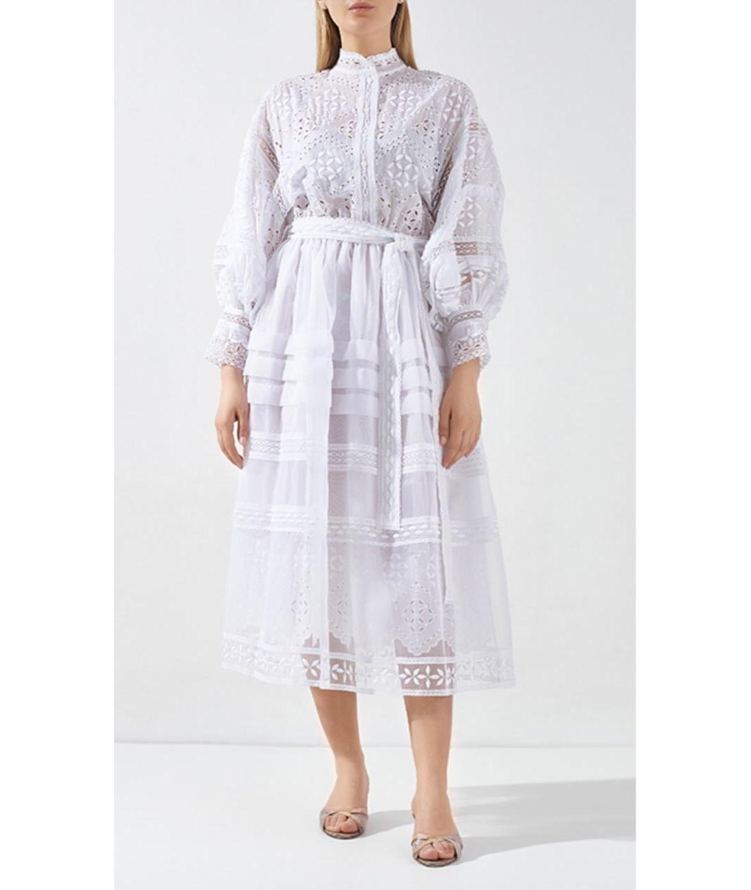 ERMANNO SCERVINO Белое хлопко-эластановое вечернее платье, фото 2