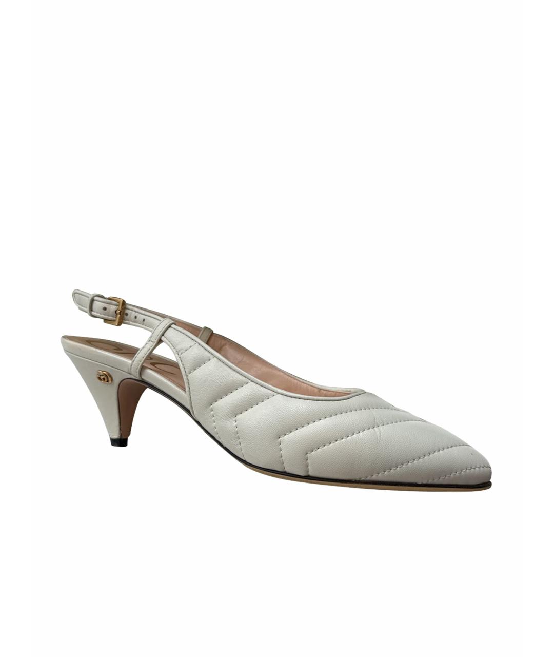GUCCI Бежевые кожаные босоножки, фото 1