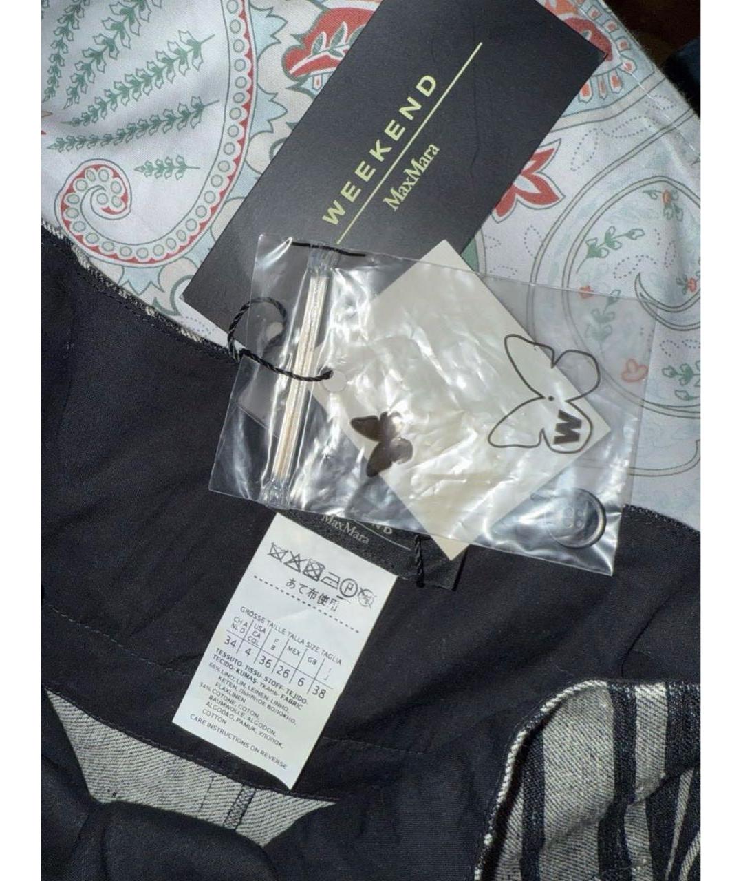 WEEKEND MAX MARA Мульти льняная юбка макси, фото 3
