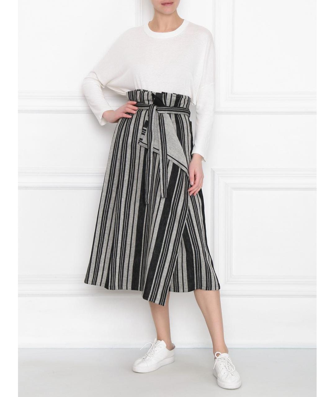 WEEKEND MAX MARA Мульти льняная юбка макси, фото 6