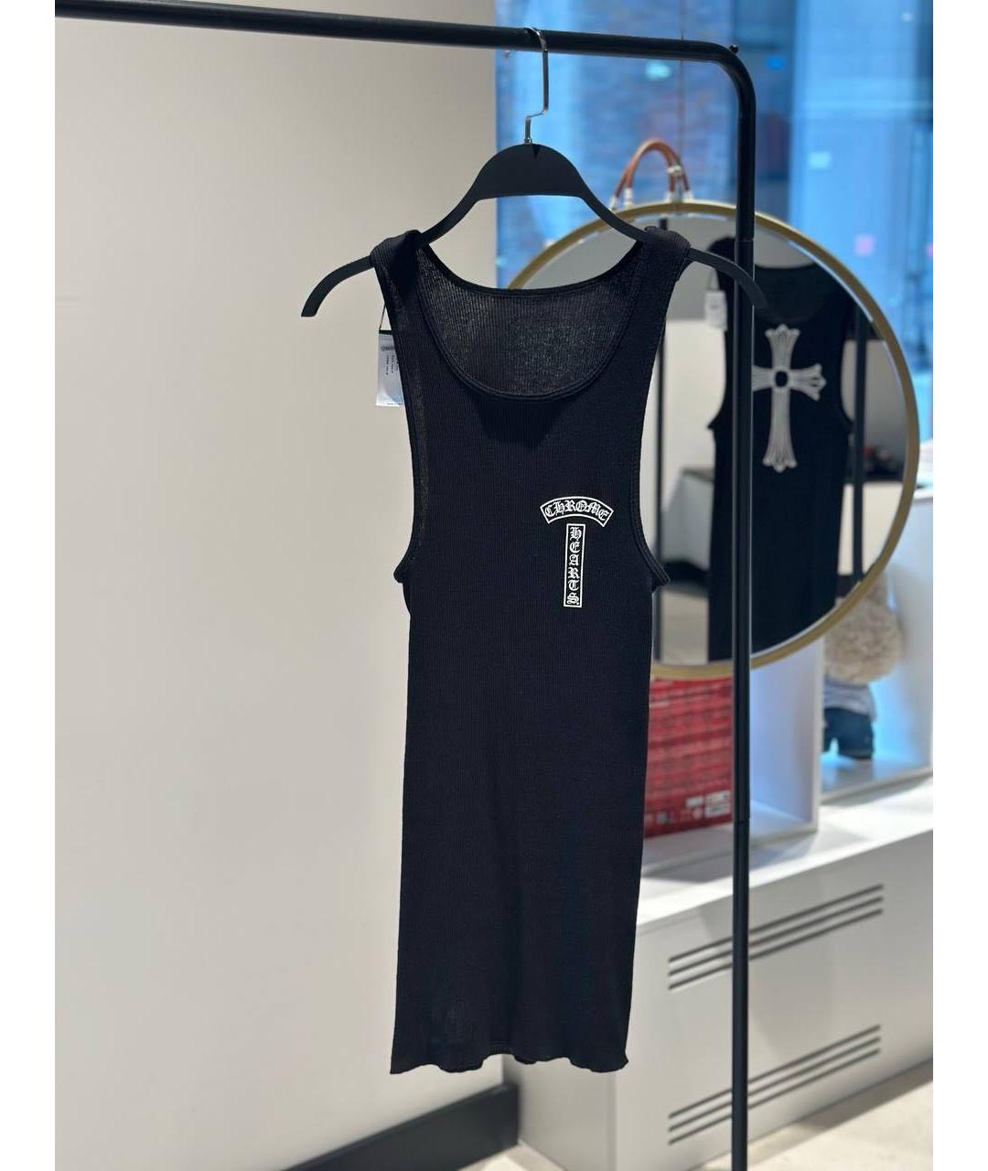 CHROME HEARTS Черная хлопковая майка, фото 4