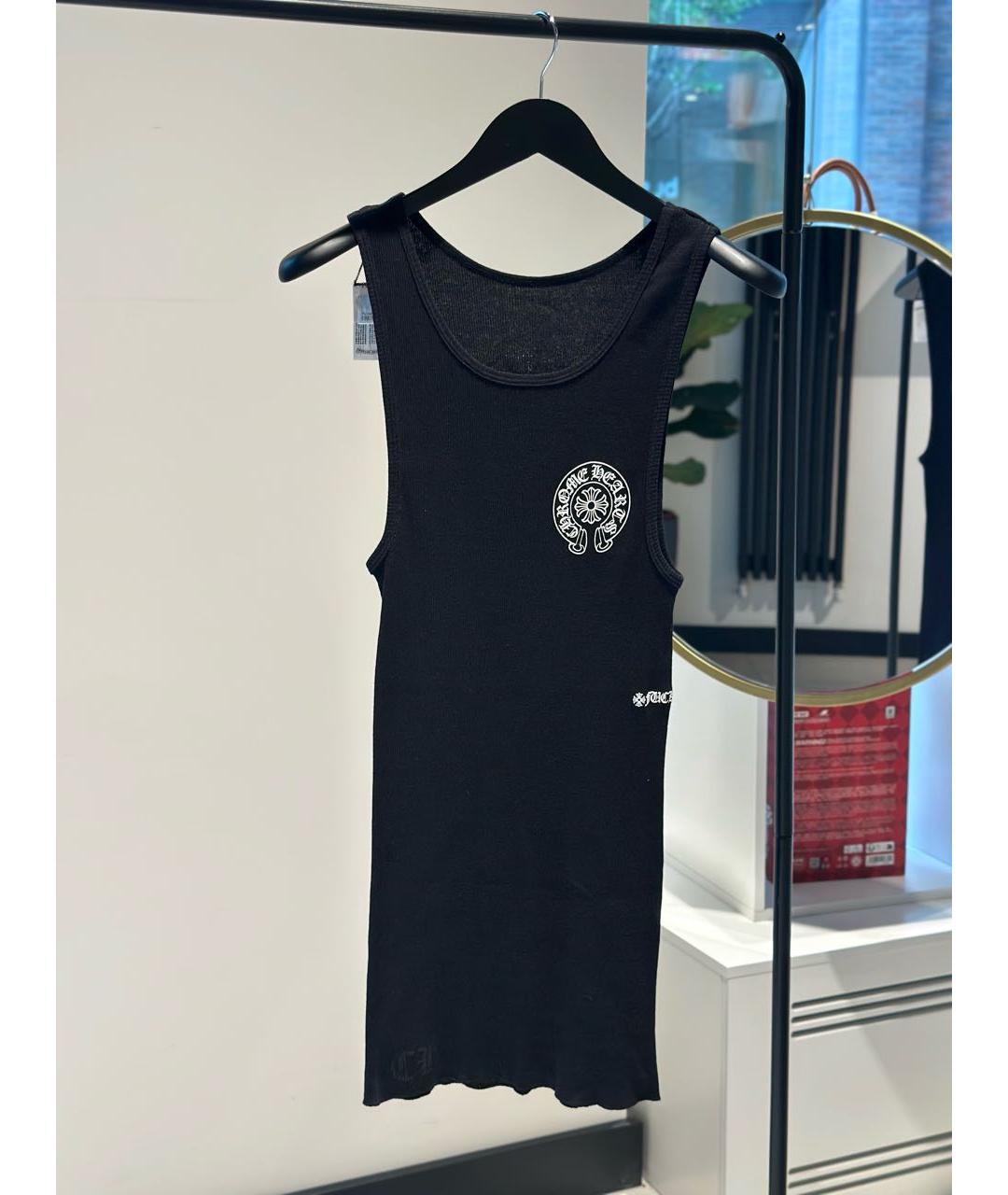 CHROME HEARTS Черная хлопковая майка, фото 6