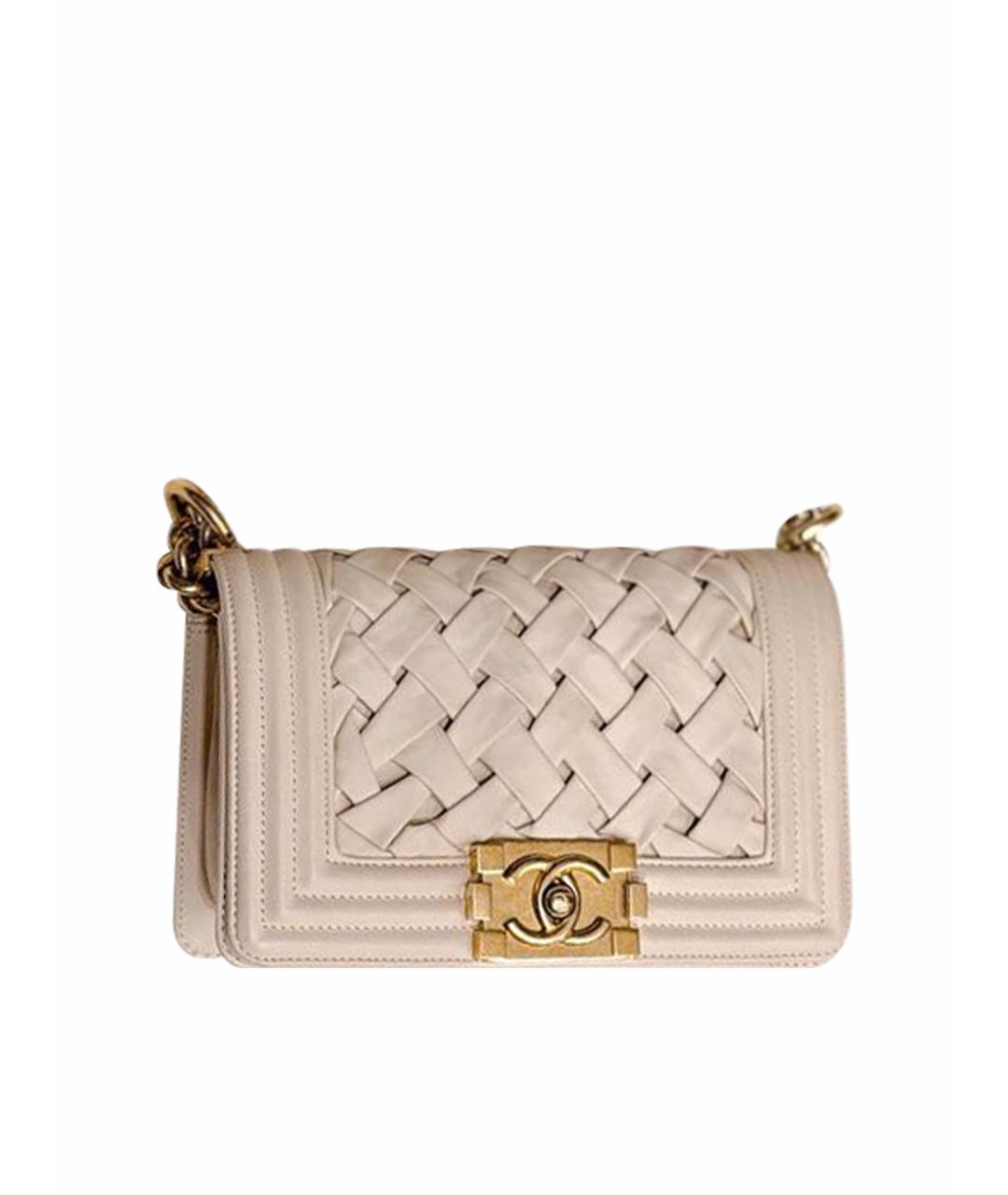 CHANEL Бежевая кожаная сумка через плечо, фото 1
