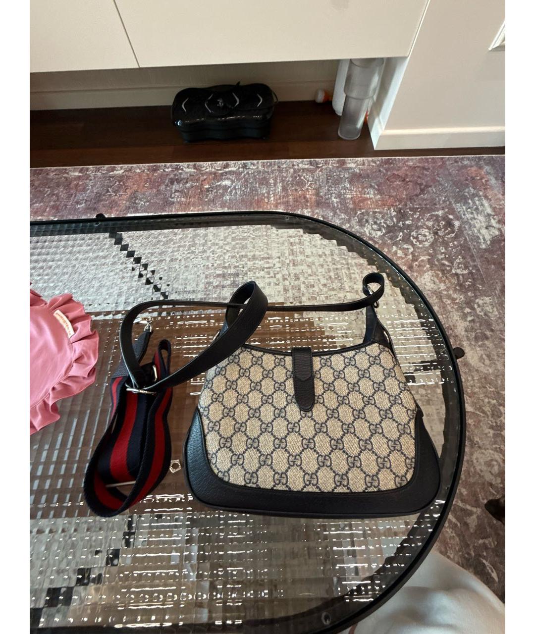 GUCCI Синяя кожаная сумка с короткими ручками, фото 3