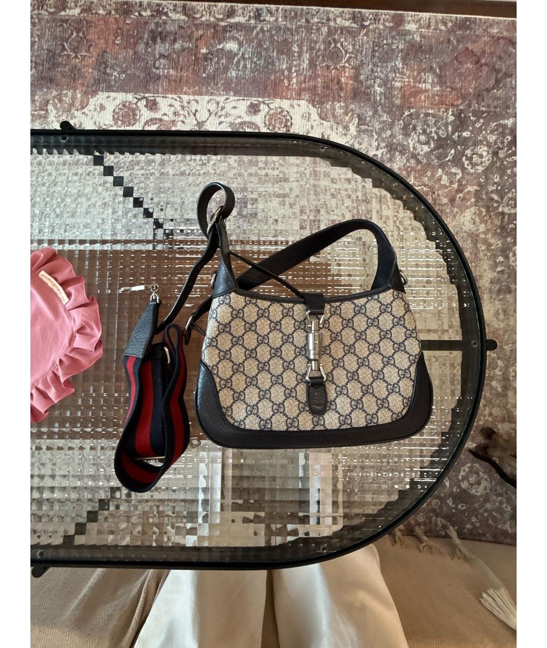 GUCCI Синяя кожаная сумка с короткими ручками, фото 6