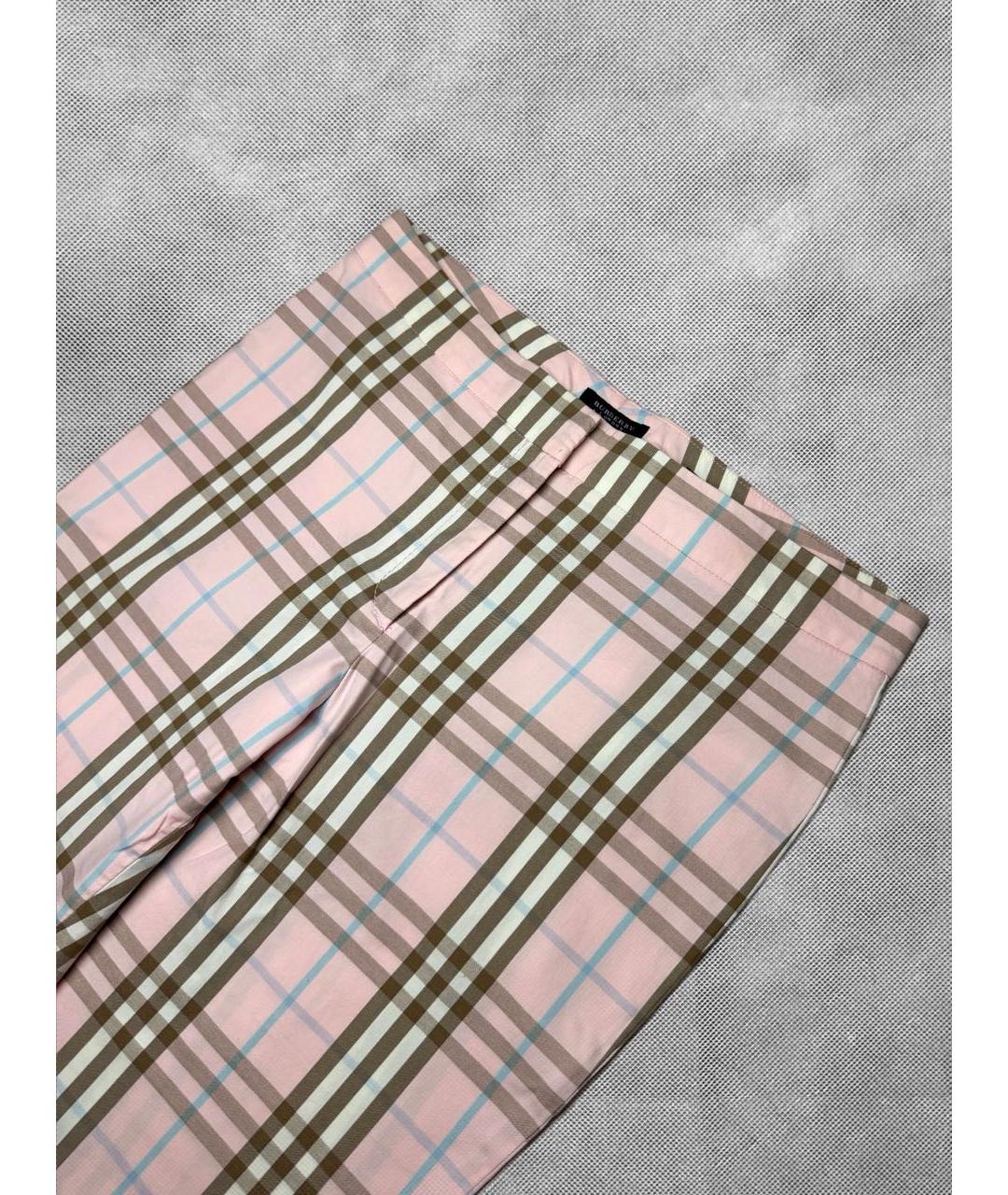 BURBERRY Розовые хлопковые бриджи, фото 3