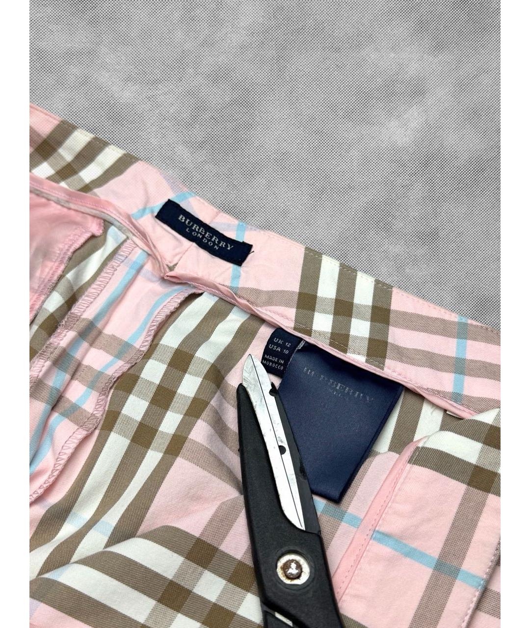 BURBERRY Розовые хлопковые бриджи, фото 4