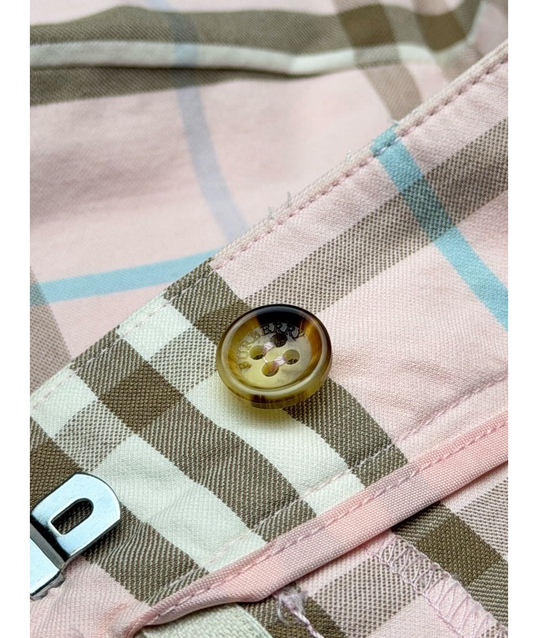BURBERRY Розовые хлопковые бриджи, фото 5