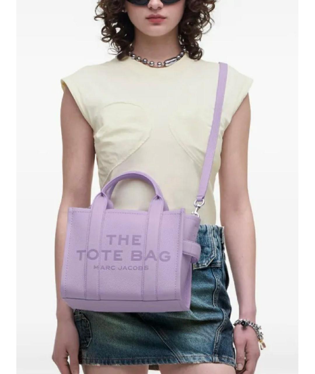 MARC JACOBS Фиолетовая кожаная сумка тоут, фото 3