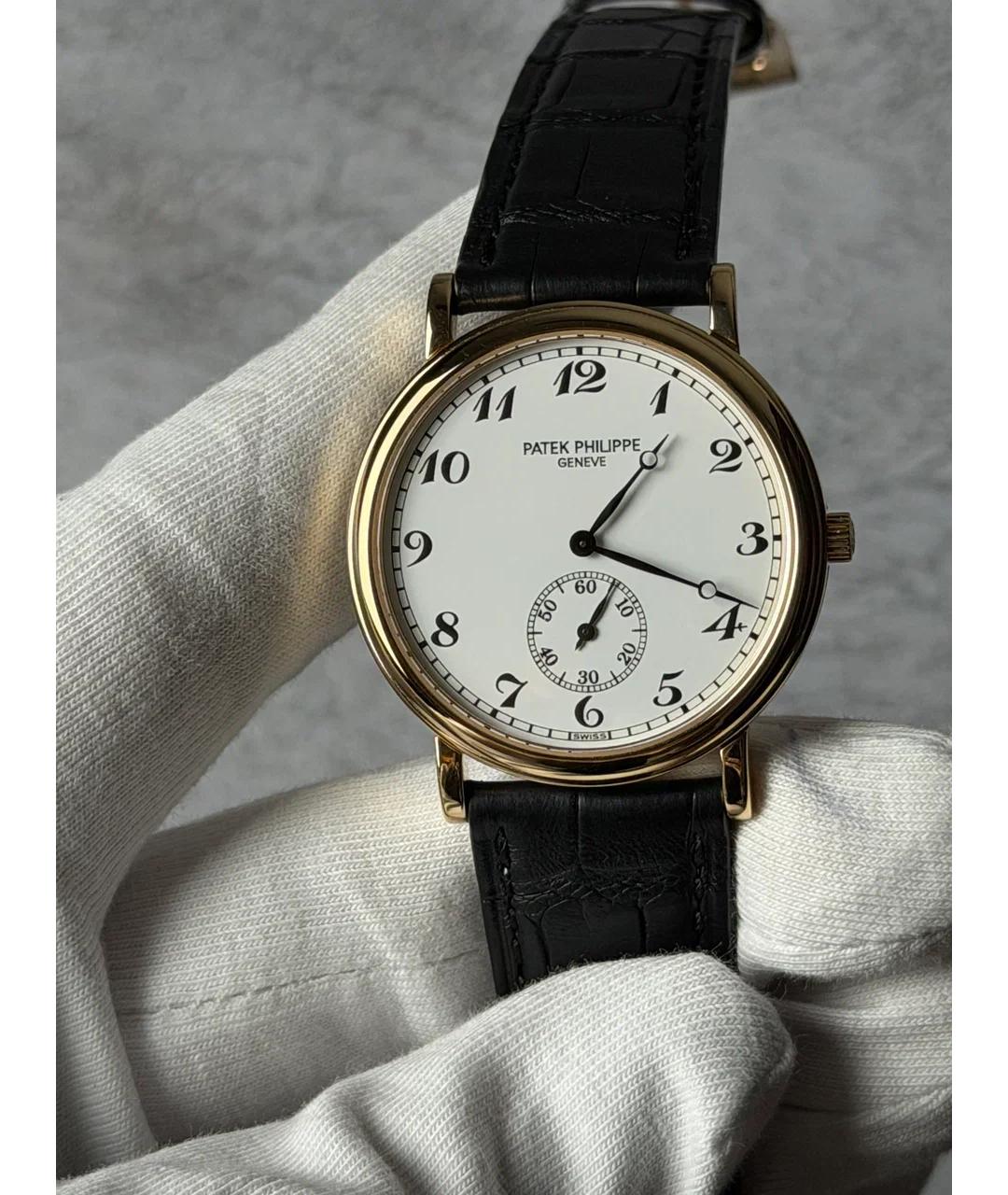 PATEK PHILIPPE Белые часы из желтого золота, фото 2