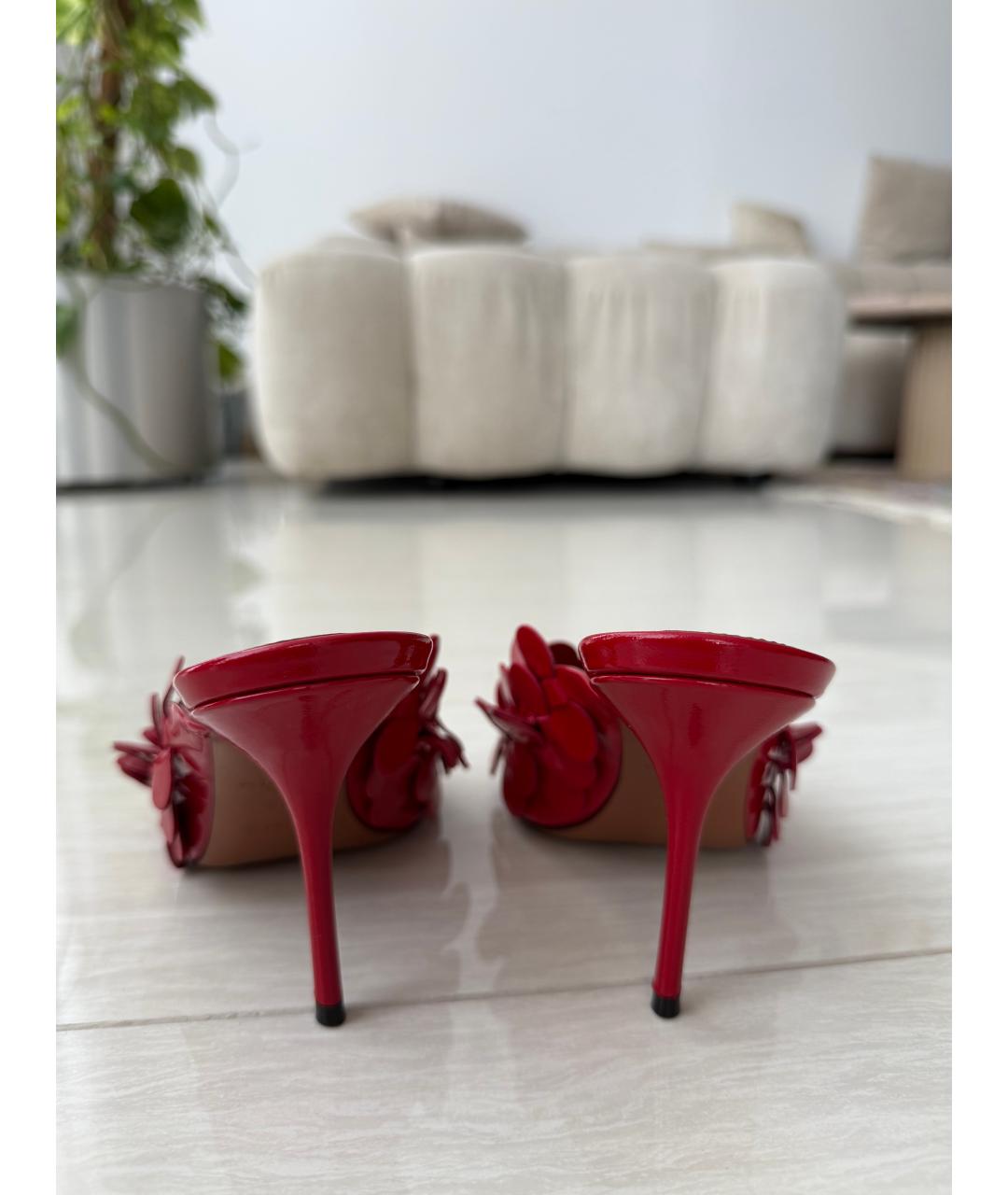 ALAIA Красные кожаные босоножки, фото 4