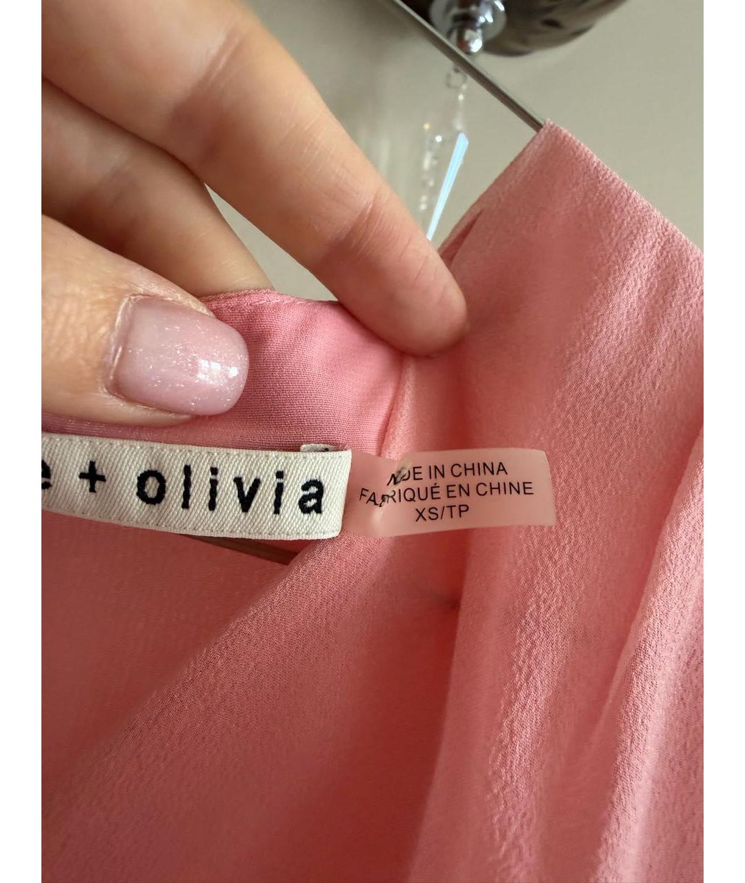 ALICE+OLIVIA Розовая шелковая блузы, фото 3