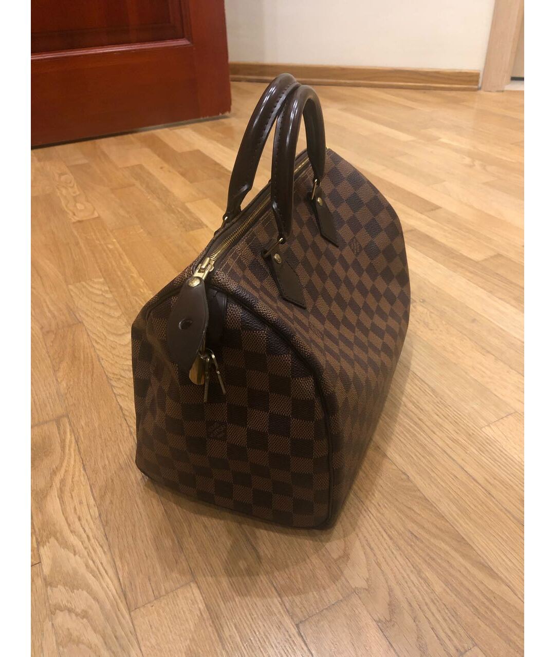 LOUIS VUITTON PRE-OWNED Коричневая сумка с короткими ручками, фото 2