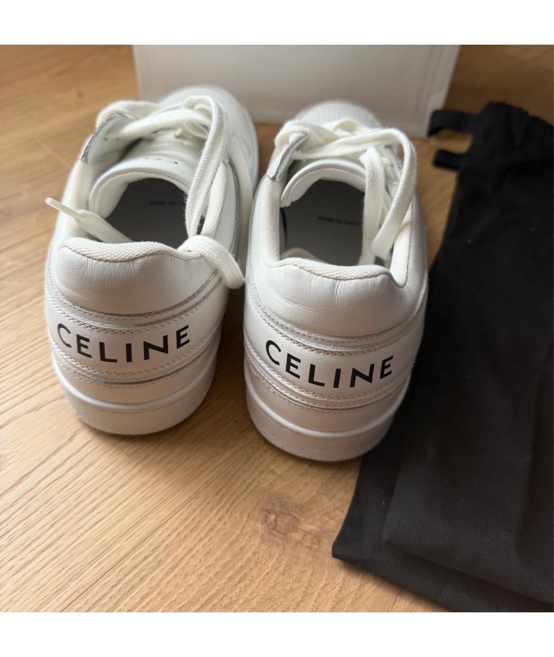 CELINE Белые кожаные кеды, фото 5