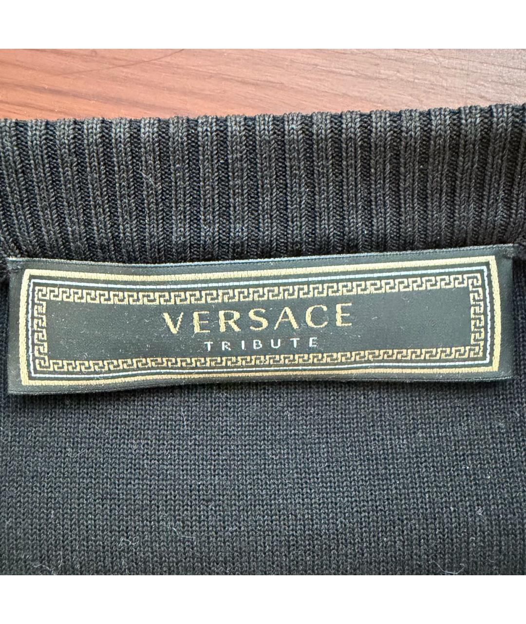 VERSACE Черный шелковый джемпер / свитер, фото 3