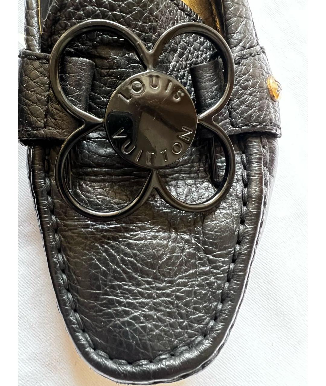LOUIS VUITTON Черные кожаные мокасины, фото 4