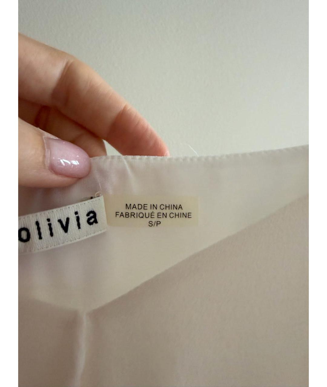 ALICE+OLIVIA Белая шелковая блузы, фото 3