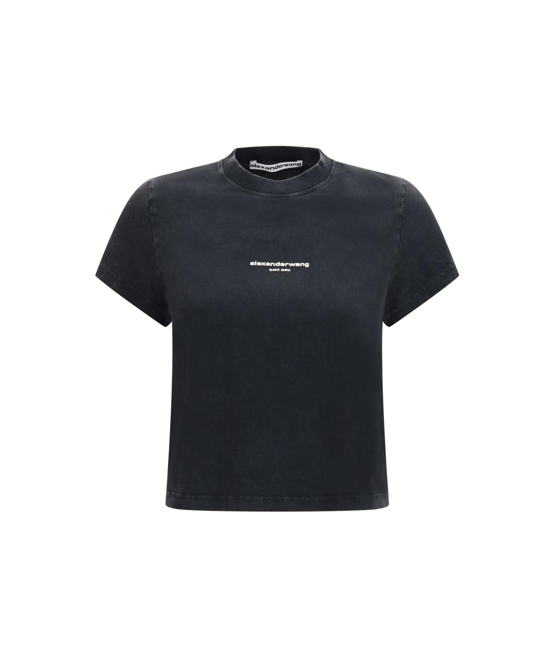 ALEXANDER WANG Черная хлопковая футболка, фото 1