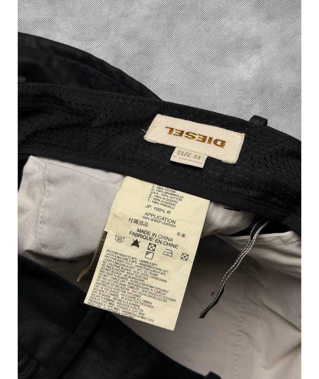 DIESEL BLACK GOLD Черные хлопковые джинсы скинни, фото 5