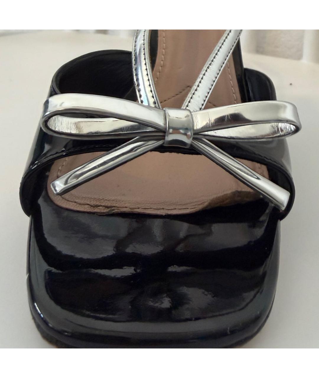 MIU MIU Черные босоножки из лакированной кожи, фото 5
