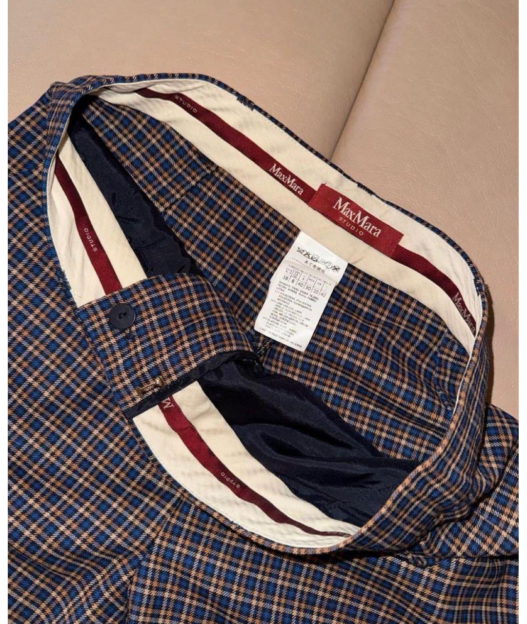 MAX MARA STUDIO Мульти хлопковые прямые брюки, фото 2