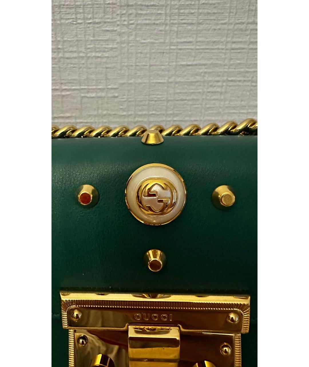 GUCCI Зеленая кожаная сумка через плечо, фото 5