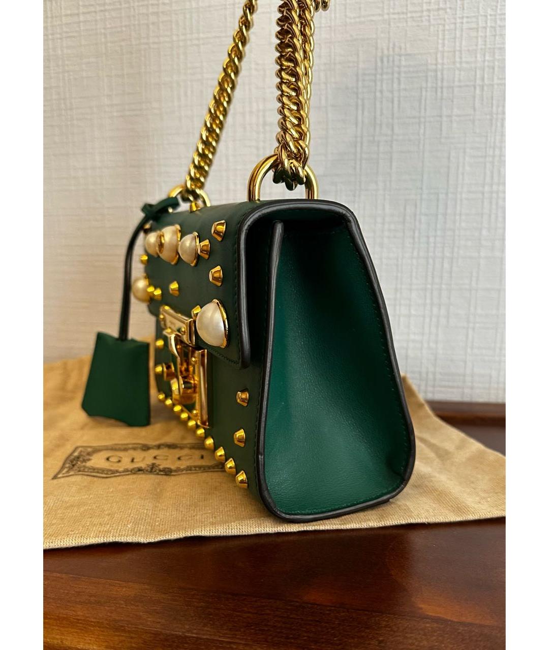 GUCCI Зеленая кожаная сумка через плечо, фото 2