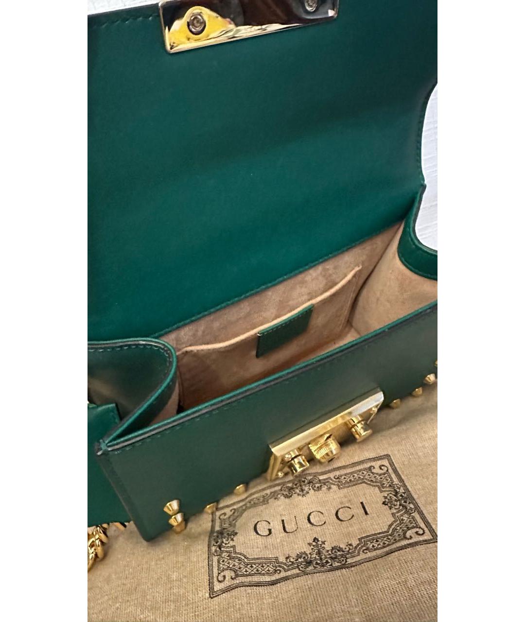GUCCI Зеленая кожаная сумка через плечо, фото 4