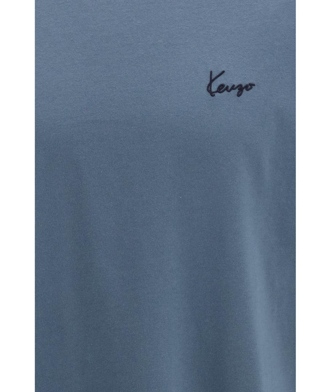 KENZO Антрацитовая хлопковая футболка, фото 3