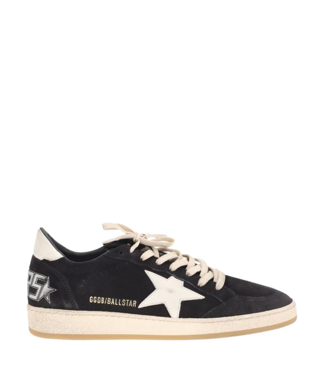 GOLDEN GOOSE DELUXE BRAND Темно-синие замшевые низкие кроссовки / кеды, фото 1