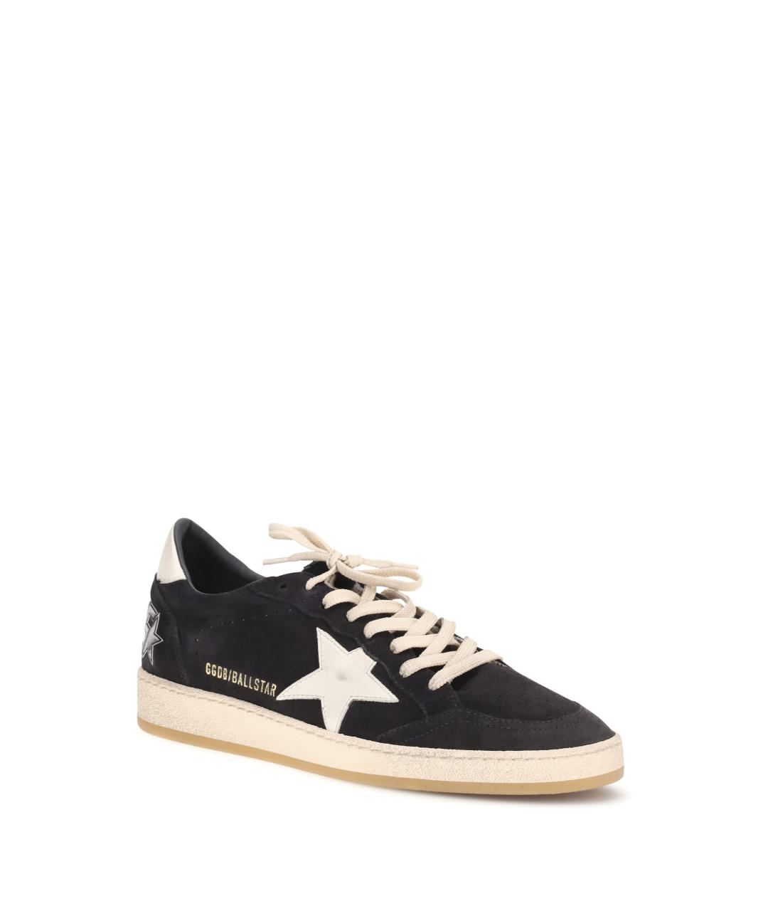 GOLDEN GOOSE DELUXE BRAND Темно-синие замшевые низкие кроссовки / кеды, фото 2