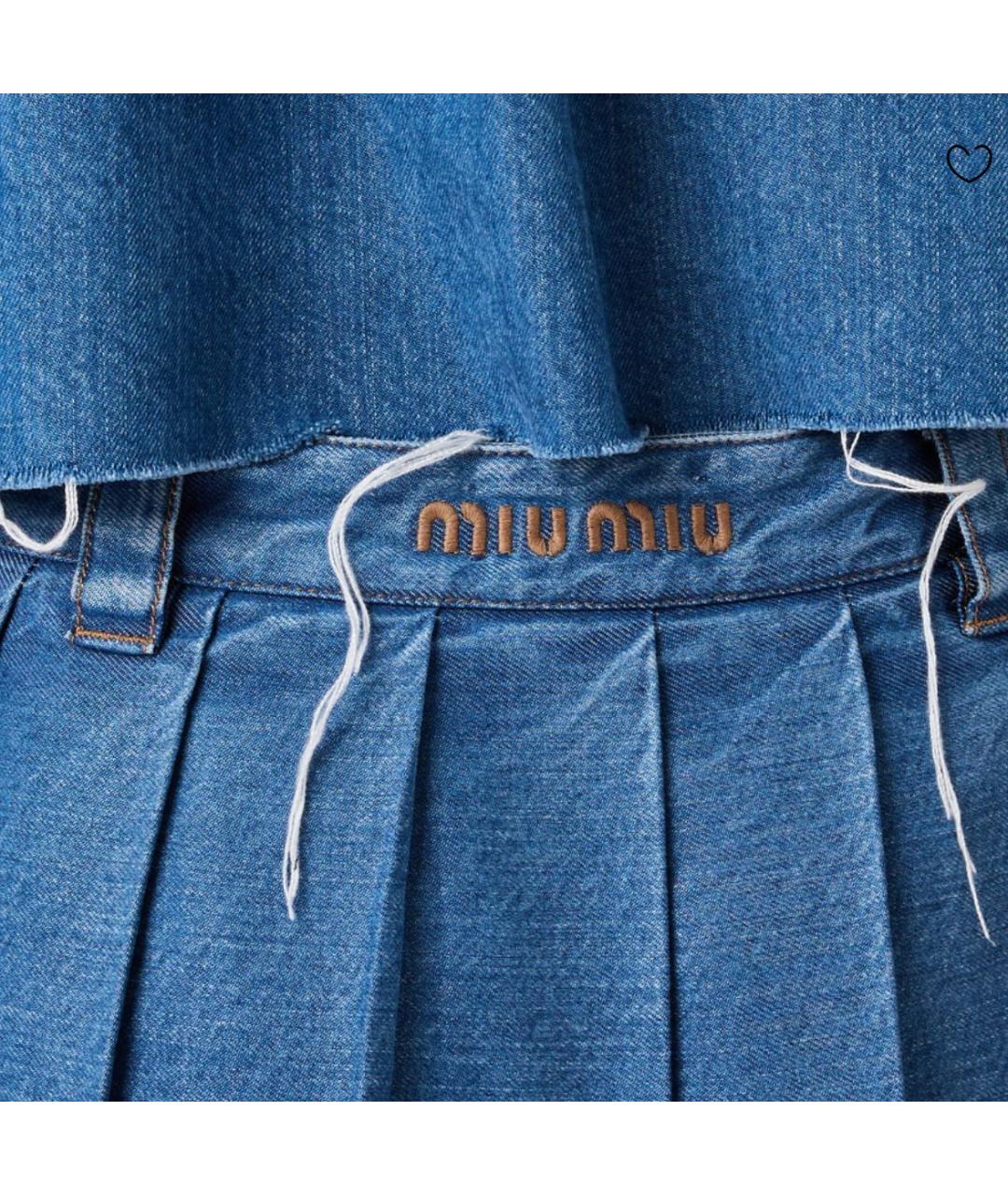 MIU MIU Синяя деним юбка мини, фото 4