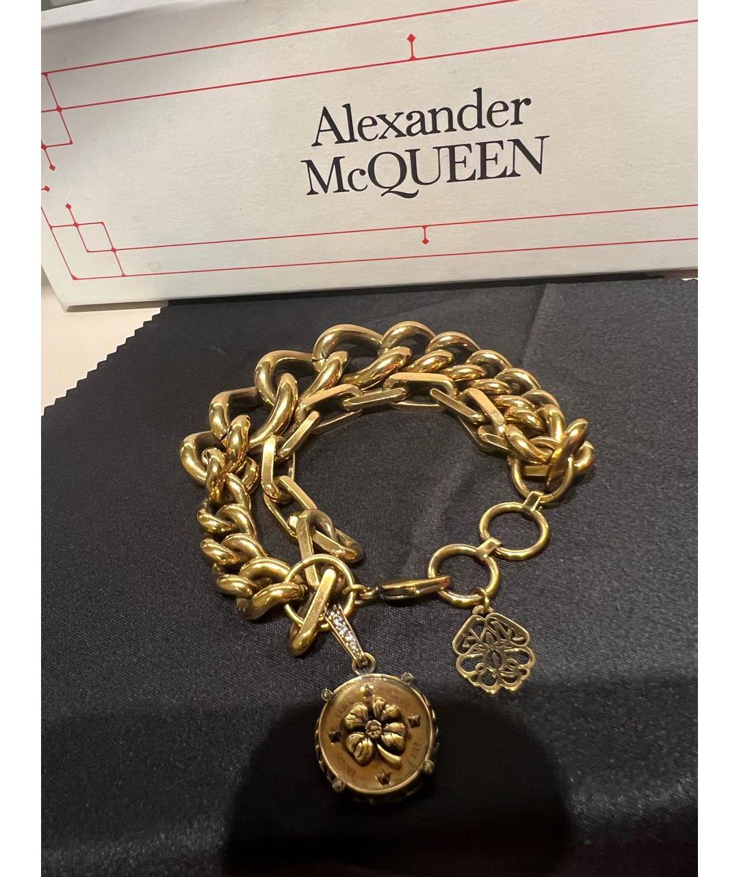ALEXANDER MCQUEEN Золотой латунный браслет, фото 3