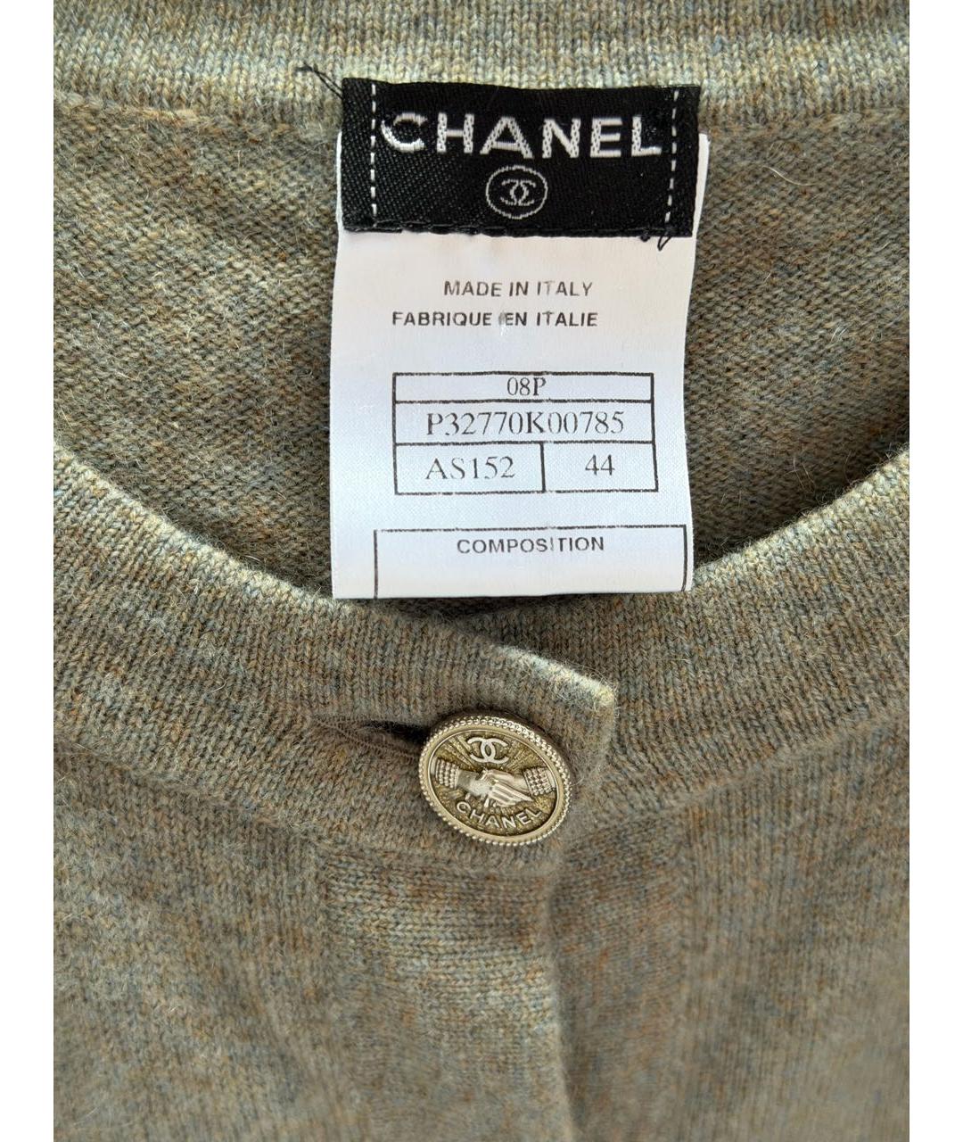 CHANEL Серый кашемировый кардиган, фото 3