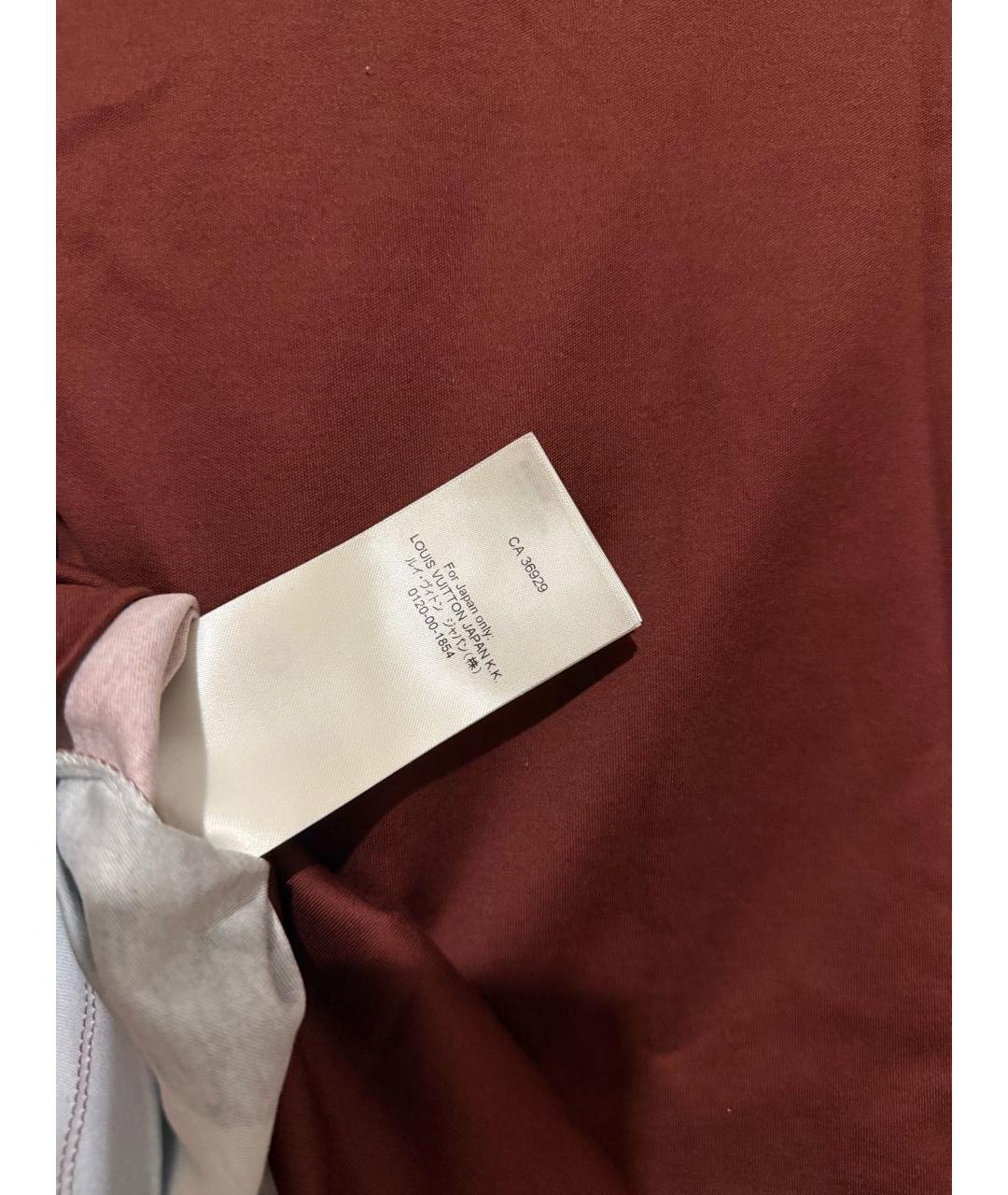 LOUIS VUITTON Бордовая хлопковая футболка, фото 4