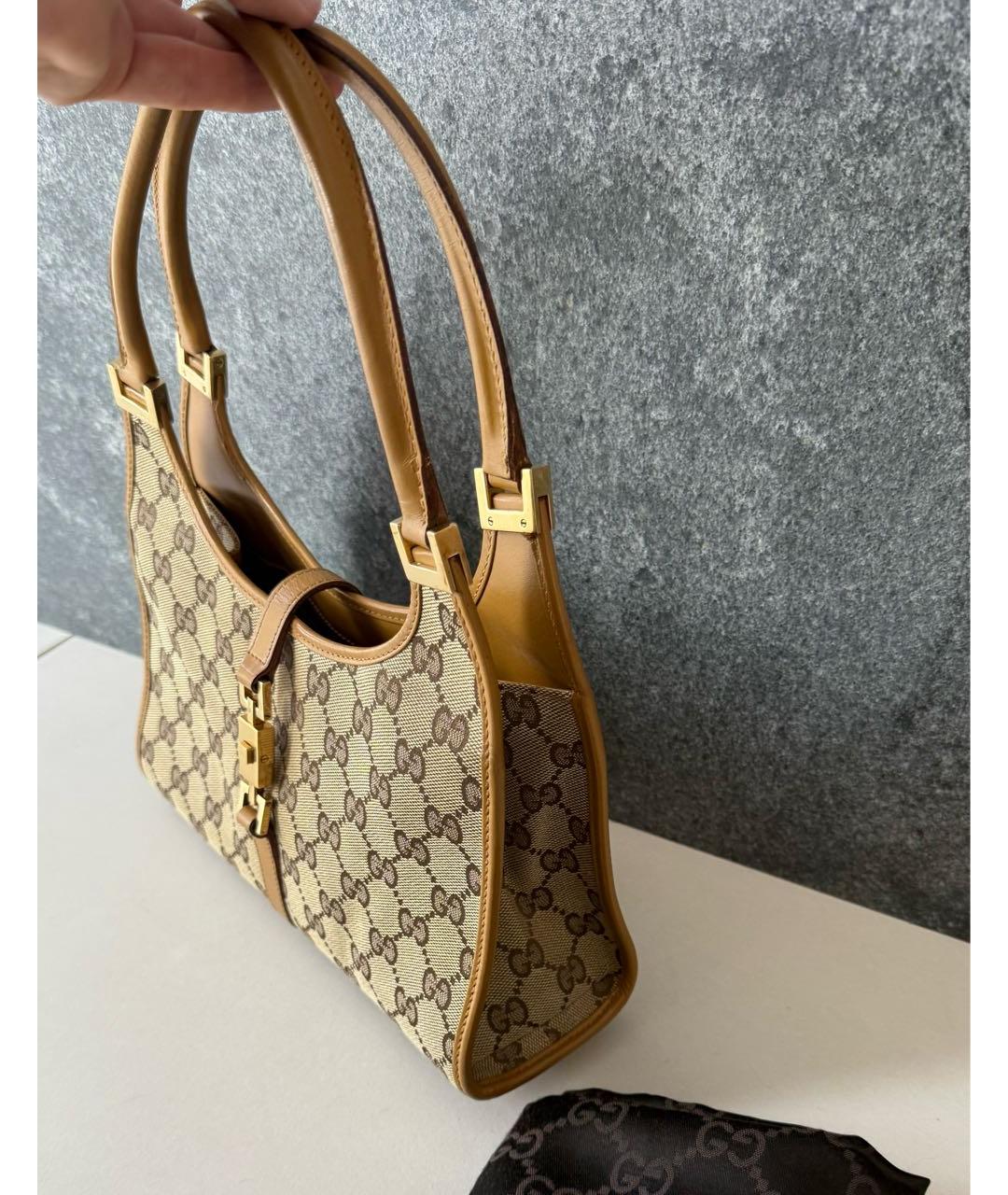 GUCCI Коричневая кожаная сумка с короткими ручками, фото 4