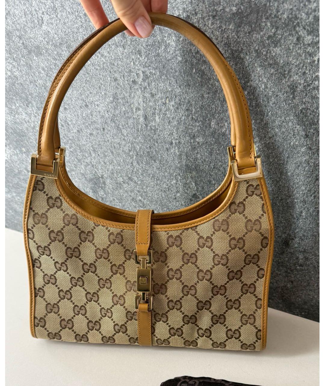GUCCI Коричневая кожаная сумка с короткими ручками, фото 9