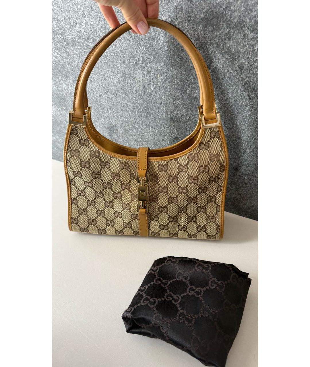 GUCCI Коричневая кожаная сумка с короткими ручками, фото 2