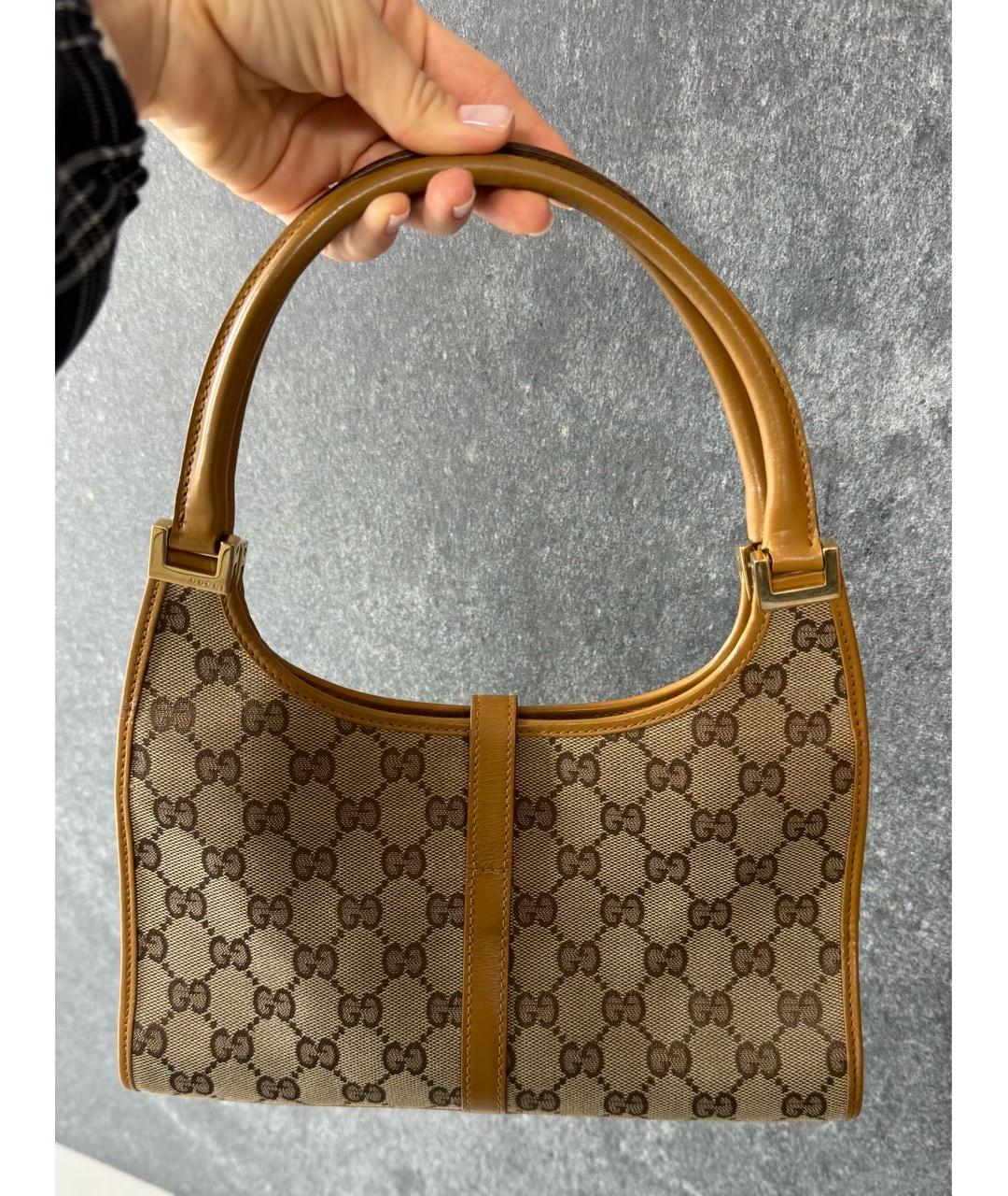 GUCCI Коричневая кожаная сумка с короткими ручками, фото 3