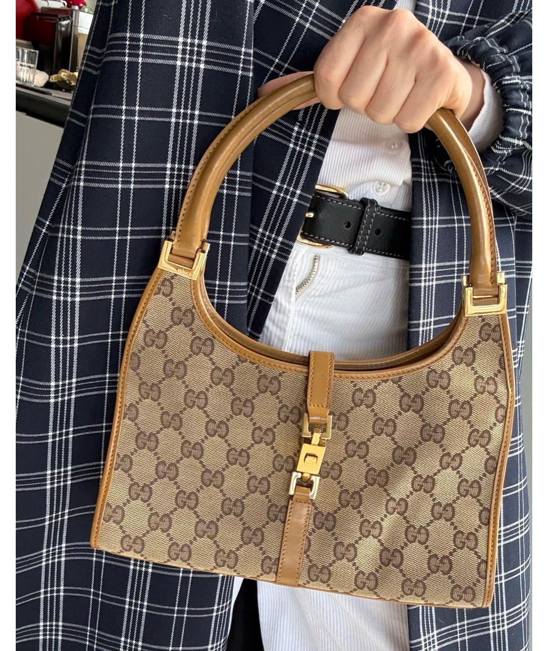 GUCCI Коричневая кожаная сумка с короткими ручками, фото 5