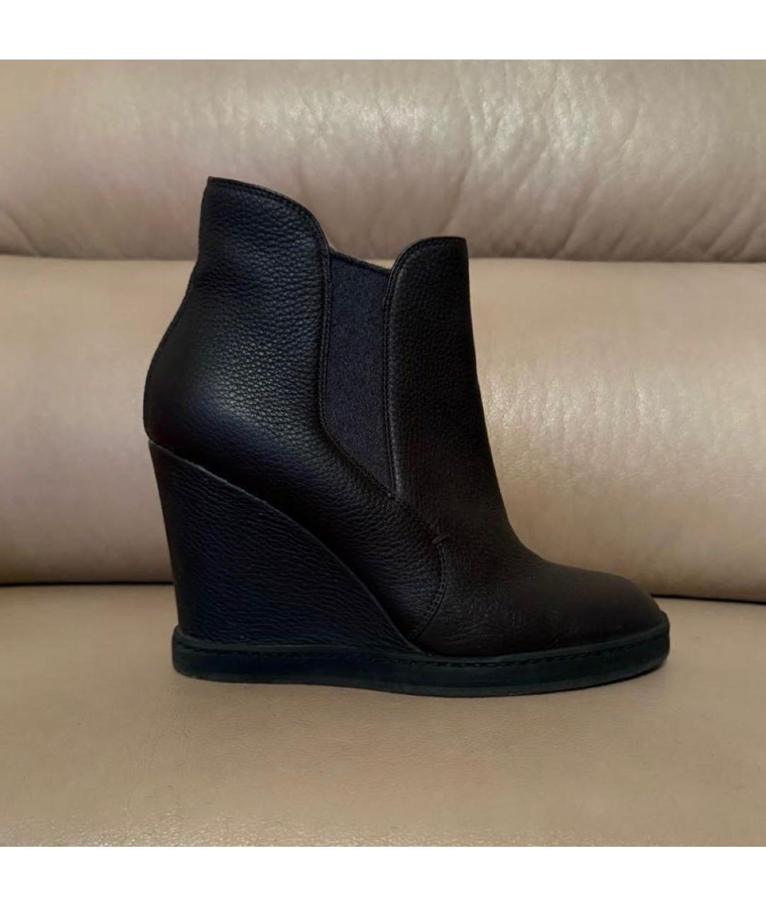 SANTONI Черные кожаные ботильоны, фото 3