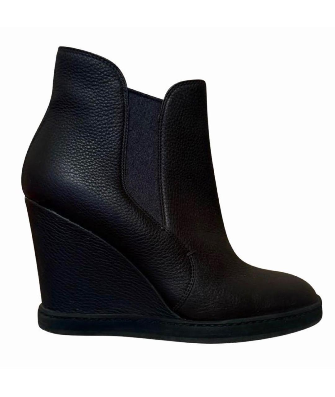 SANTONI Черные кожаные ботильоны, фото 1