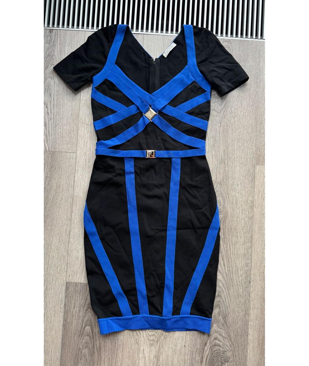 VERSACE COLLECTION Черное полиэстеровое коктейльное платье, фото 8