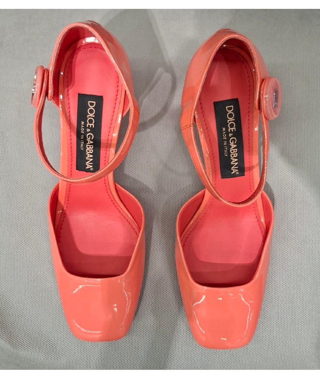 DOLCE&GABBANA Коралловые туфли из лакированной кожи, фото 2