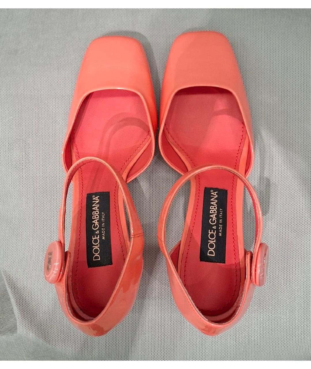 DOLCE&GABBANA Коралловые туфли из лакированной кожи, фото 3
