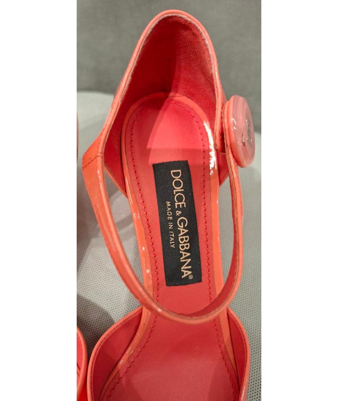 DOLCE&GABBANA Коралловые туфли из лакированной кожи, фото 6